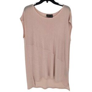Chicos travelers 2 Large 12 Pink silver metallic diagonal stripe tunic top